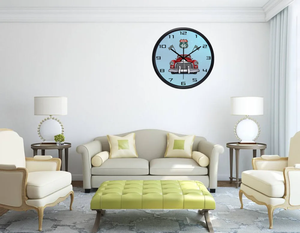 Ретро Винтажные настенные часы с мультяшным автомобилем|wall clock|cartoon wall clockclock clock |