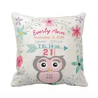 Наволочка для диванной подушки с изображением розовой Совы в лесу для девочек