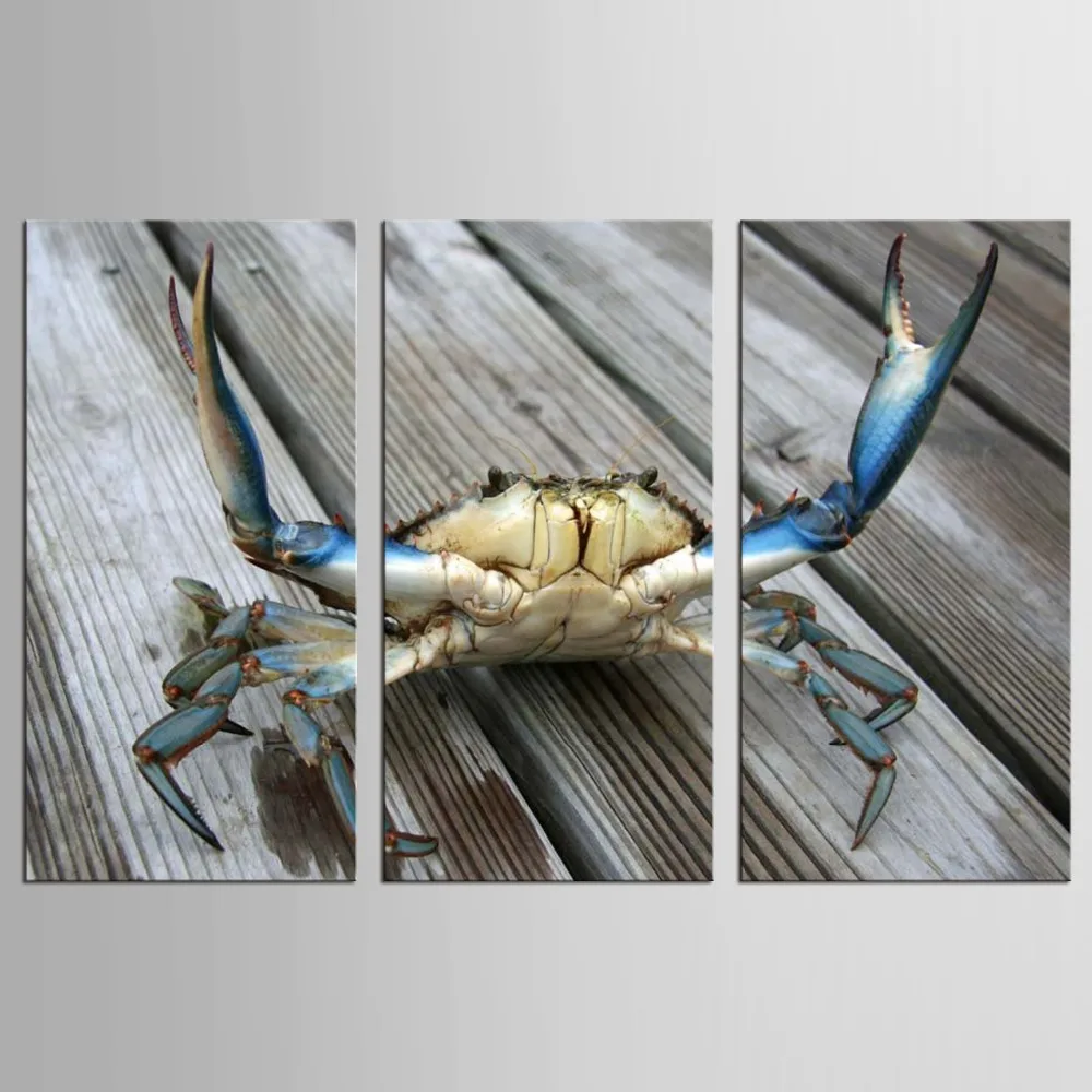 

3 Pcs/Set Large Abstract Crab Canvas Print Painting Still Life Wall Art Picture Home Decor