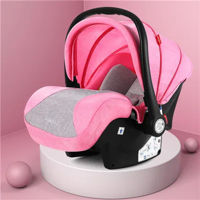 PINK Belecoo 3 в 1 роскошный высокий пейзаж сидя откидной складной четырехколесный амортизатор коляска - Цвет: PINK