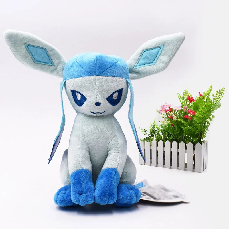 Glaceon 9 видов стилей сидя Eevee Umbreon Flareon Vaporeon Glaceon Jolteon Espeon Leafeon Sylveon Животные Мягкие плюшевые качественные Мультяшные игрушки - Цвет: Glaceon