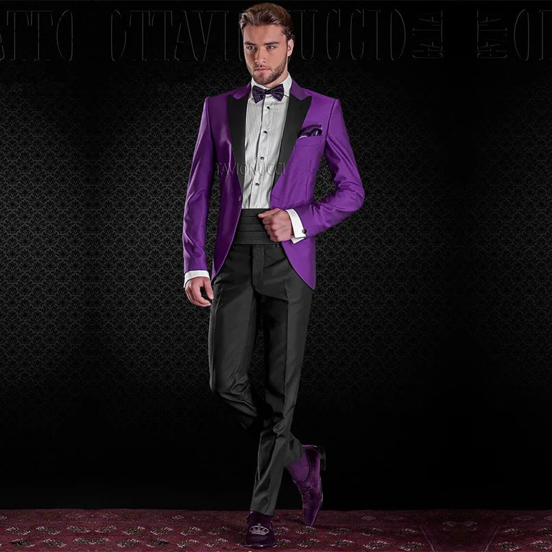 New Mens Wedding Suits High Quality Green Royal Blue Wine Red Groom Tuxedo Formal Party | Мужская одежда