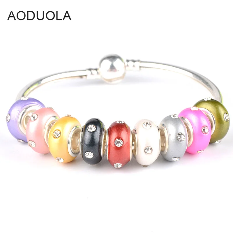 

AODUOLA 14mm Bead 10PCS Mix Coloring Is Suitable for Glamour Chain