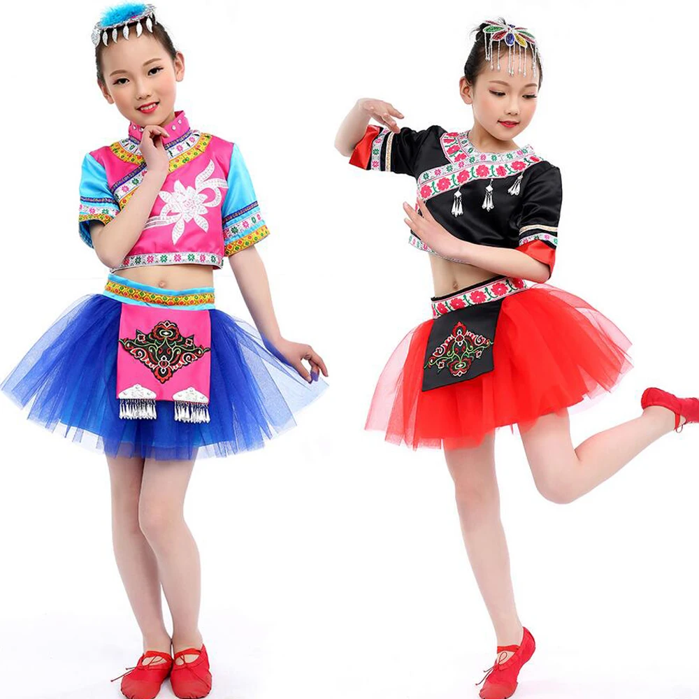 Детская одежда Hmong с блестками летняя детская сценическая костюмы для