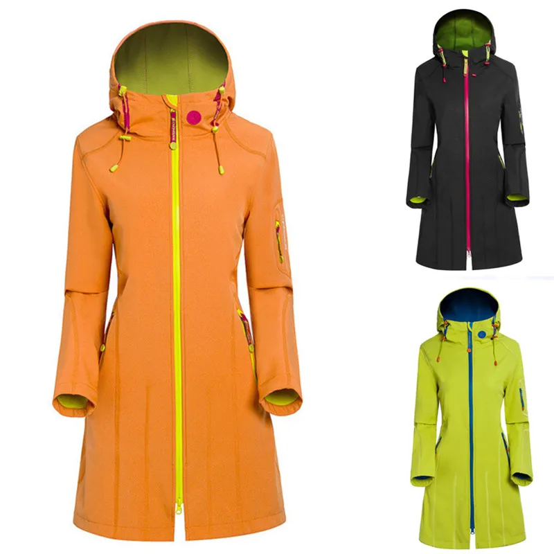 Женская ветрозащитная куртка SAENSHING длинная водонепроницаемая для кемпинга