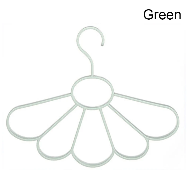 Green Пластиковая Полка для хранения, Многофункциональная вешалка для хранения, веерообразная стойка, держатель для шарфа, стойки для пояса P7Ding - Цвет: Green