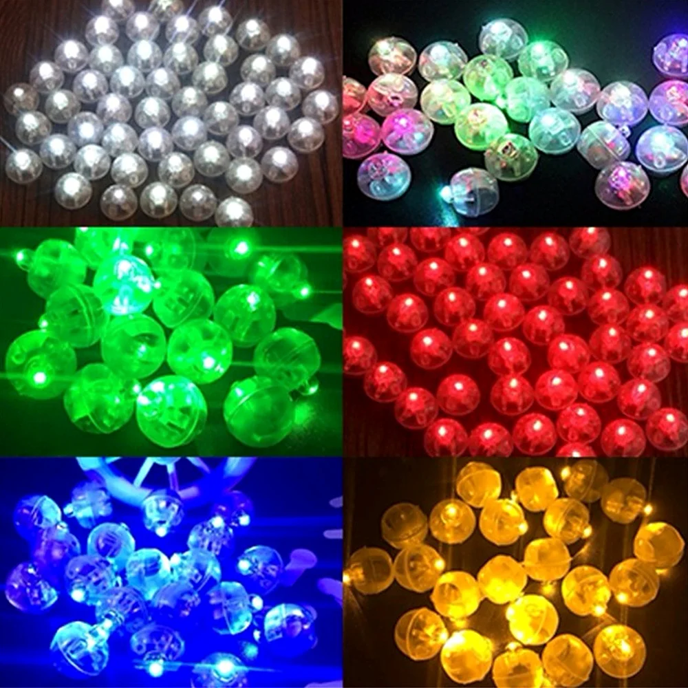 100 шт. круглая мини светодиодная RGB светящаяся лампа помещенная в бумажный фонарь