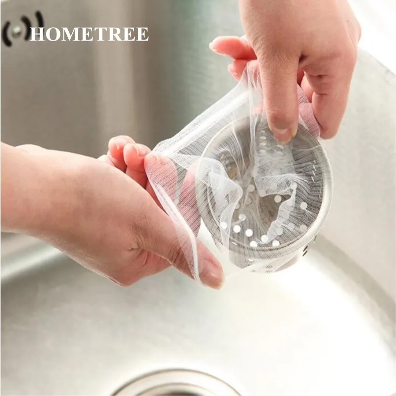 

HOMETREE 30/100 Pcs Disposable Hair Isolation Prevent Clogging Kitchen Drain Residue Collector Sink Strainer Filter Net Bag H674