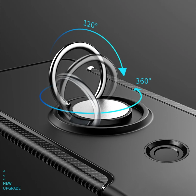 Металлический силиконовый чехол-держатель для huawei Y9 honor 10 9 8 Lite V10 7X 8X чехол вращающийся на 360 магнит защитный бампер