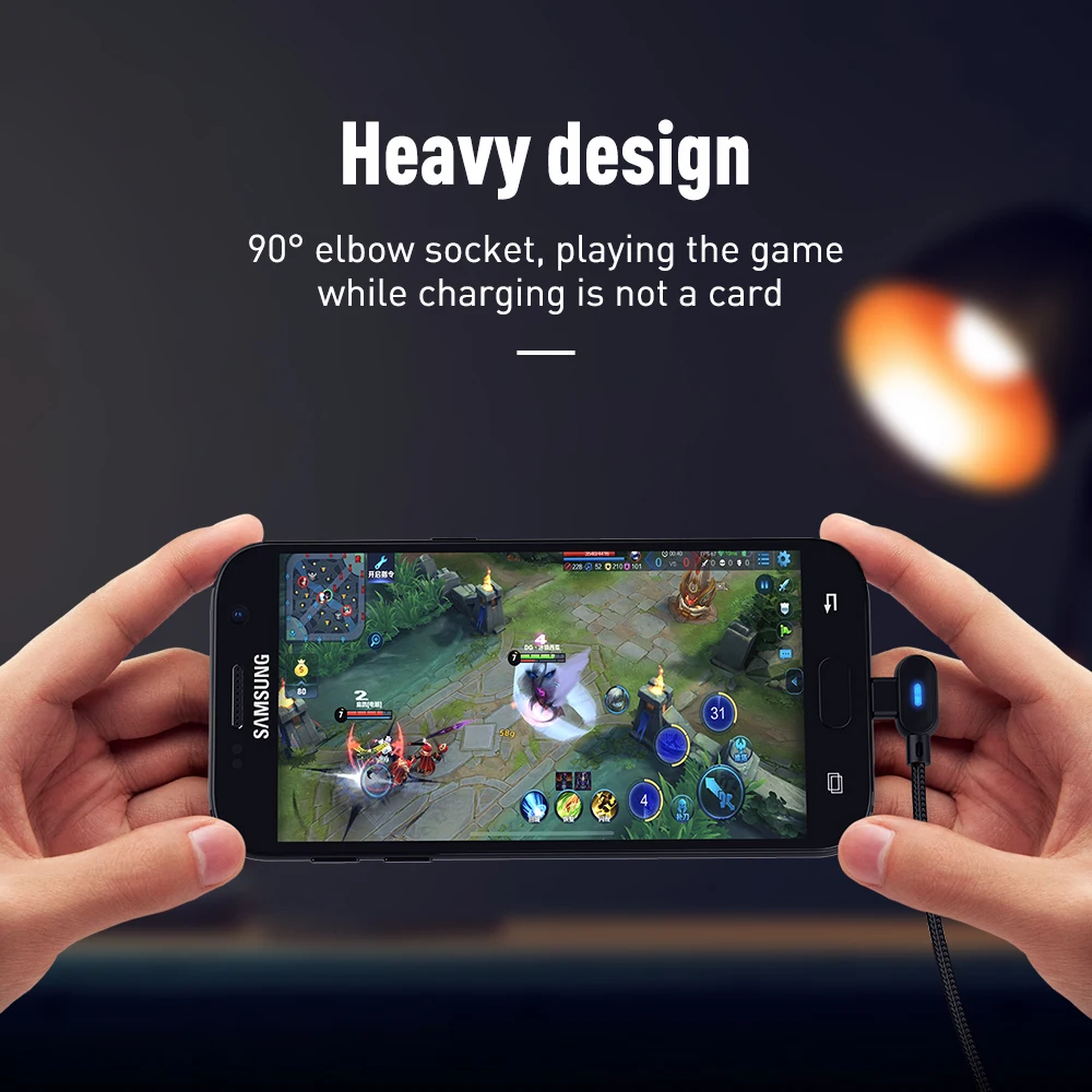 Кабель KEYSION L Type Micro USB для Xiaomi Redmi Note 5 Pro 4 двусторонний кабель зарядки и передачи