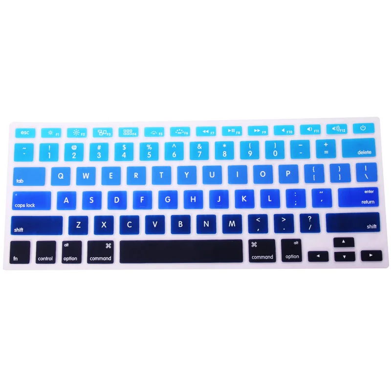 Blue Black SR 11 цветов американский английский язык письмо силиконовый чехол для клавиатуры Наклейка для Macbook Air 13 Pro 13,3 15,4 17 retina протектор - Цвет: Blue Black