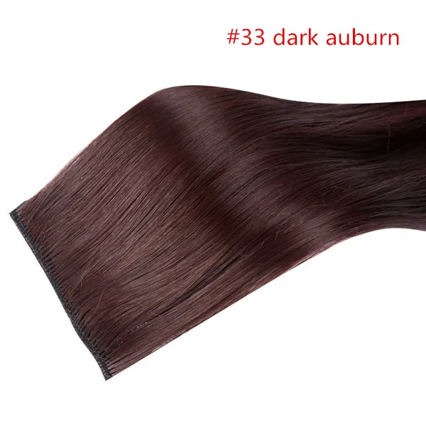 Dark Auburn SARLA, 20 дюймов, 24 дюйма, 28 дюймов, синтетические волосы, прямые волосы для наращивания, накладные волосы на заколках, выделяют волосы, высокотемпературное волокно - Цвет: Dark Auburn