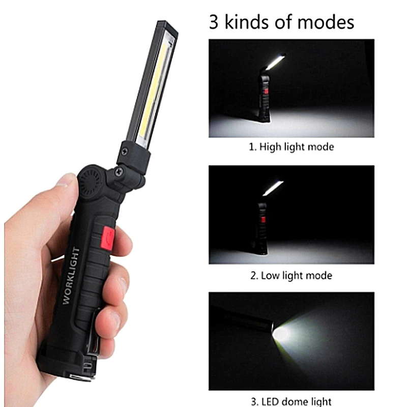 Новый светодиодный светильник для вспышки cob с ручкой складной фонарь ручной