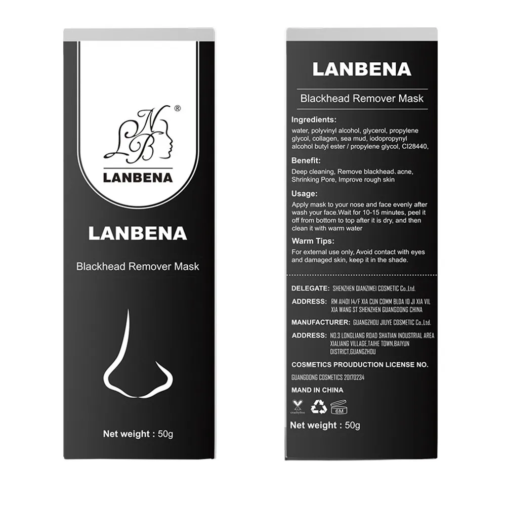LANBENA средство для удаления угрей в носу черная маска грязевая лечение акне пилинг