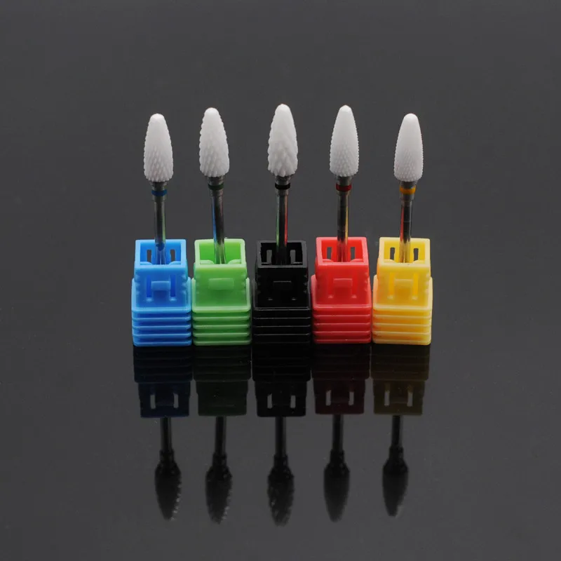 Белые керамические сверла для ногтей удаления кутикулы вращающиеся фрезы