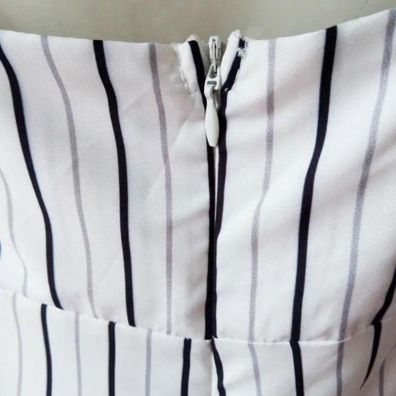 2018 летний женский комбинезон в Вертикальную Полоску без рукавов с открытой