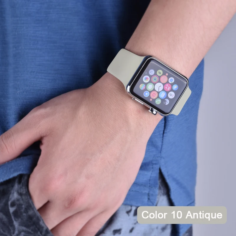 Apple Watch цветной мягкий силиконовый спортивный ремень серия 4 3 2 1 38 42 мм iWatch 40