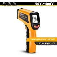 Yellow 400 Celsius Цифровой лазерный инфракрасный термометр DEKO WD01, ручной пирометр с регулируемой излучательностью, ЖК-дисплей, пистолет для температуры поверхности - Цвет: Yellow 400 Celsius
