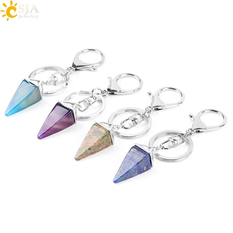 Брелок пирамида CSJA для автомобильных дверей большая застежка лобстер круглая