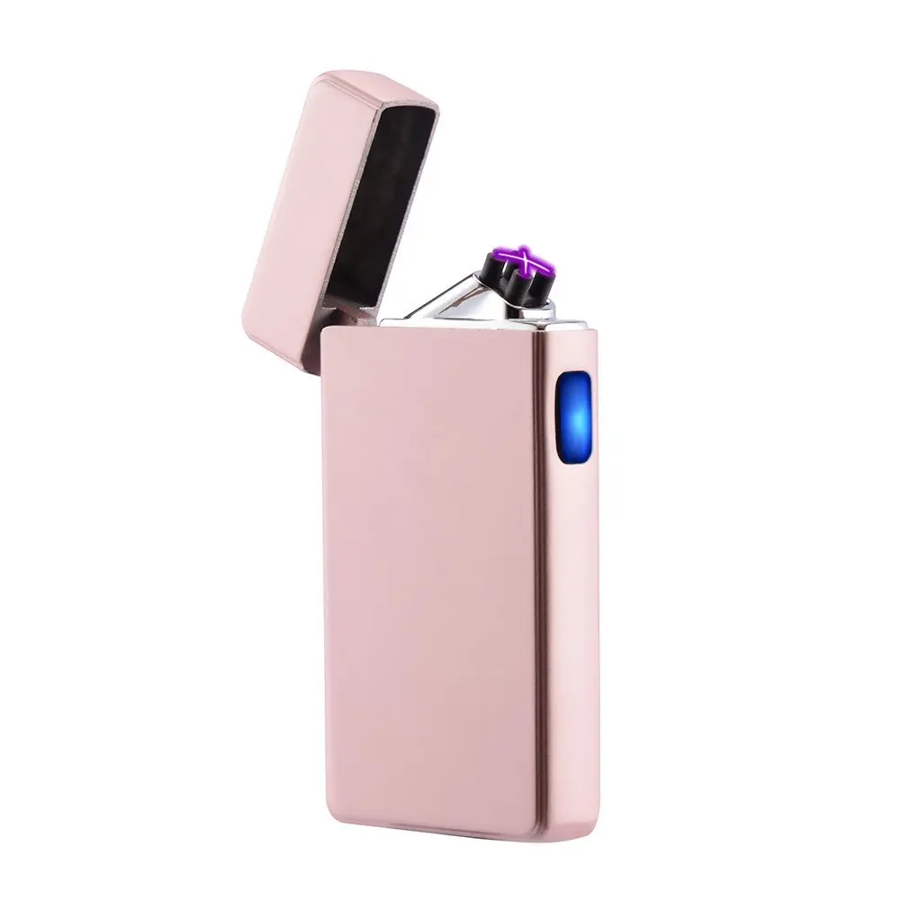 Зажигалка usb Металл дизайн перезаряжаемые Электронный USB зажигалка сигарет импульса ветрозащитный двойной дуги электрические зажигалки плазменной беспламенного электронная зажигалка