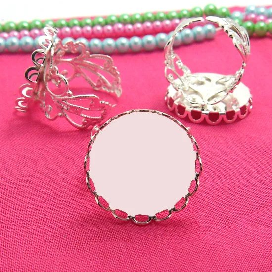 10 шт. 20 мм модное серебряное кольцо для самостоятельной сборки белое пустая