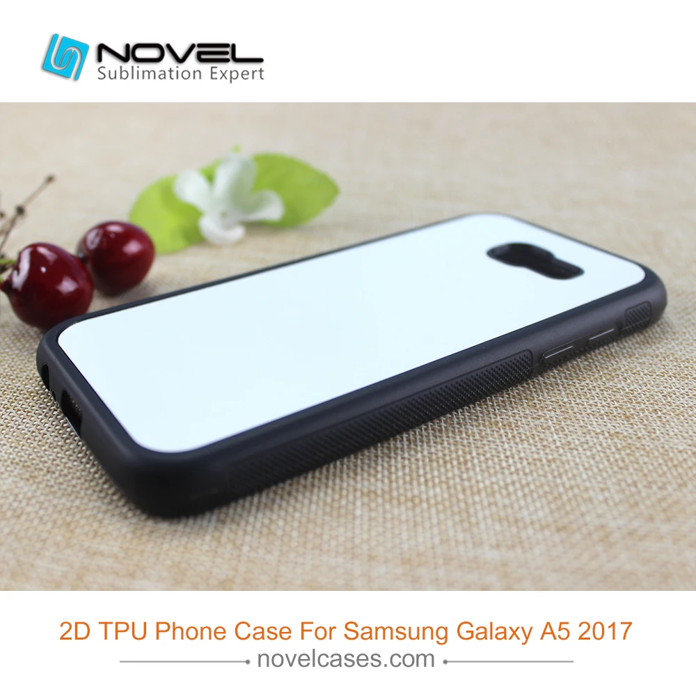 Мягкий резиновый 2d термополиуретановый чехол для Samsung A5 2017 с металлической