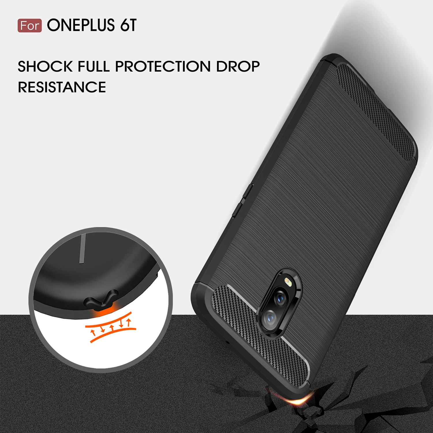 BSNOVT For Oneplus 6T Case Cover Shockproof Silicone Brushed Bumper One plus Fundas Capa 6.4" - Чехол BSNOVT для Oneplus 6T, ударопрочный силиконовый с прорезиненной отделкой, бампер One plus Fundas Capa 6.4"