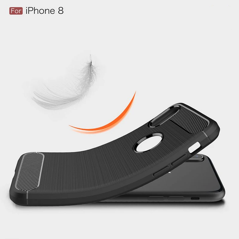 Yueyao углерода Волокно ТПУ рисунок Чехол для apple iphone 8 чехол Роскошные