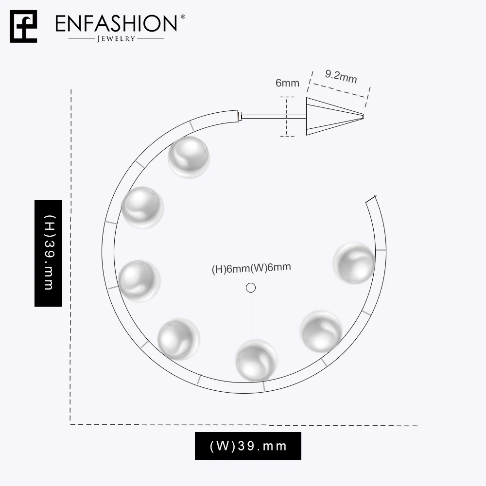 Enfashion, жемчужные серьги-кольца с шипами, золотые кольца, круглые серьги для женщин, серьги из нержавеющей стали, модное ювелирное изделие EB181075