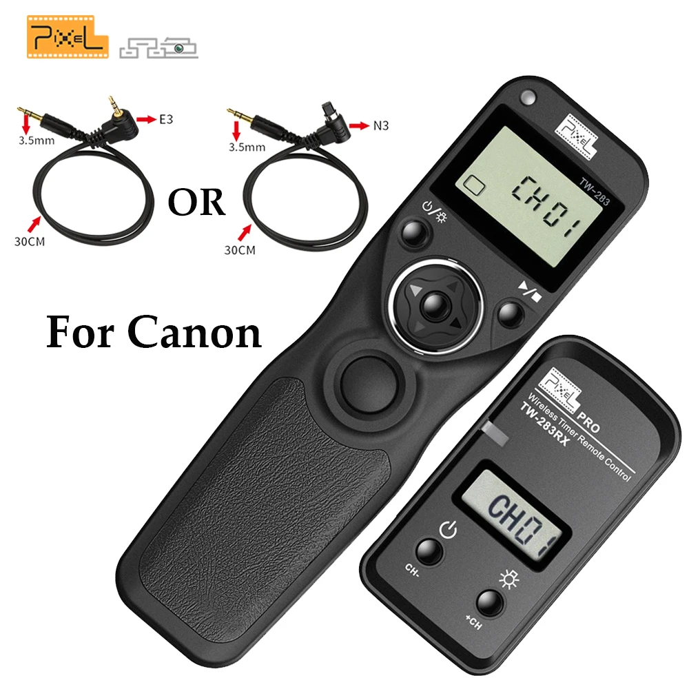 Кабель спуска затвора Pixel TW 283 E3 N3 для камеры Canon 60D 650D 550D 450D 1100D беспроводной Таймер