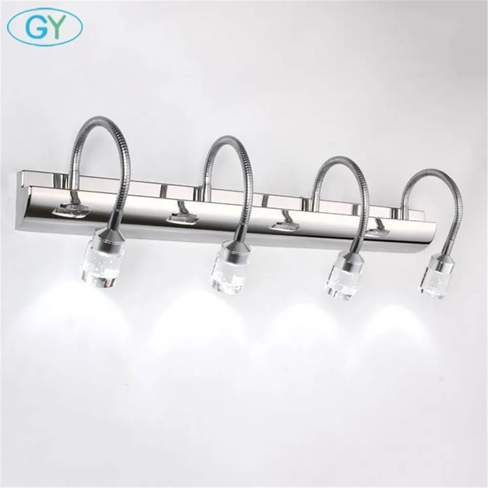 Современный светодиодный зеркальный светильник с кристаллами для ванной