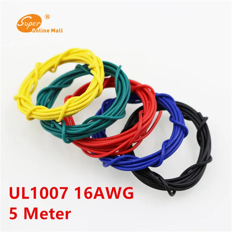 5 м/лот 16.4ft UL1007 16 AWG кабель медные электрические провода кабели DIY оборудование провода 26/0. 25TS OD 2,4 мм