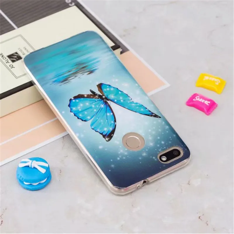 Светящийся чехол для Coque huawei P9 Lite мини-чехол с изображением цветов единорога из мультфильма Fundas для huawei Y6 Pro Мягкий силиконовый чехол s