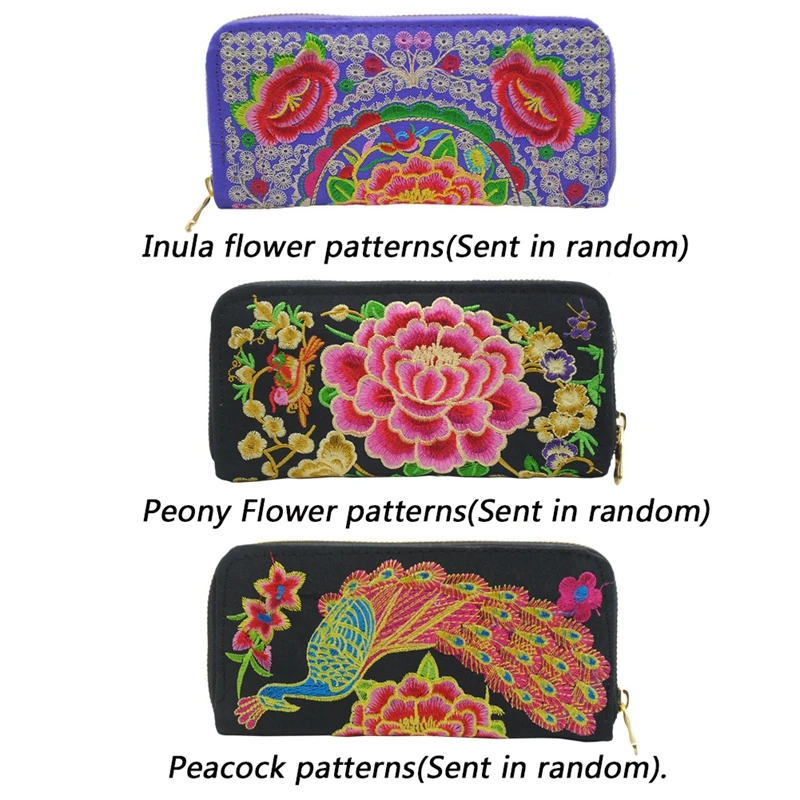 Женские кошельки с этнической вышивкой ручной работы цветами Женский кошелек