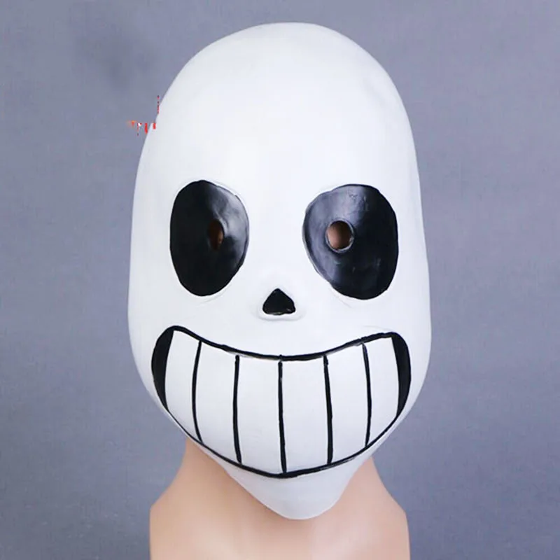 mask Игры Undertale косплей костюм толстовки крутой Скелет Cos синее пальто на молнии с капюшоном свитер латексная маска для мужчин мальчиков и женщин - Цвет: mask
