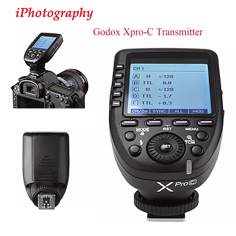 Godox Xpro-C ttl беспроводной триггерный передатчик вспышки w/X1R-C ttl беспроводной триггер для вспышки приемник триггер для камеры Canon