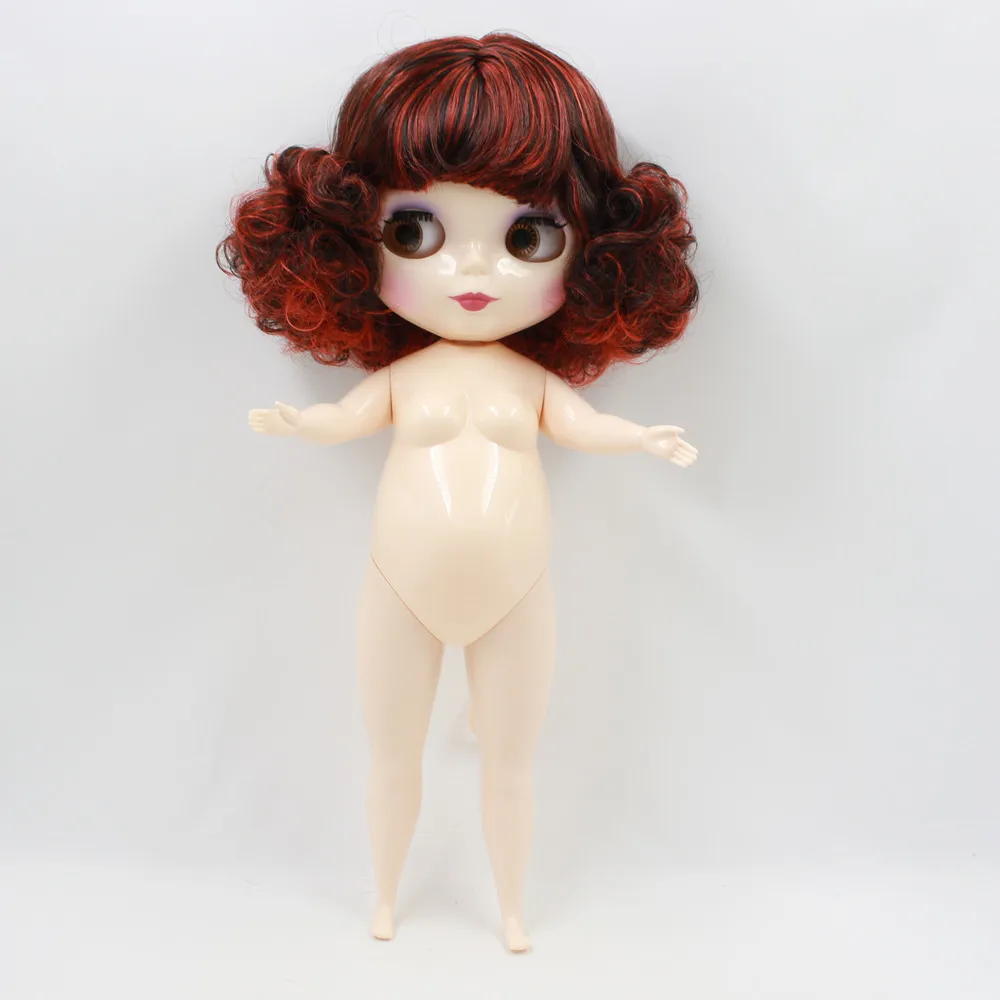 Пухленькая кукла blyth 1/6 30 см красный микс черные волосы с челкой/бахрома Жир Тела белая кожа подарок игрушка