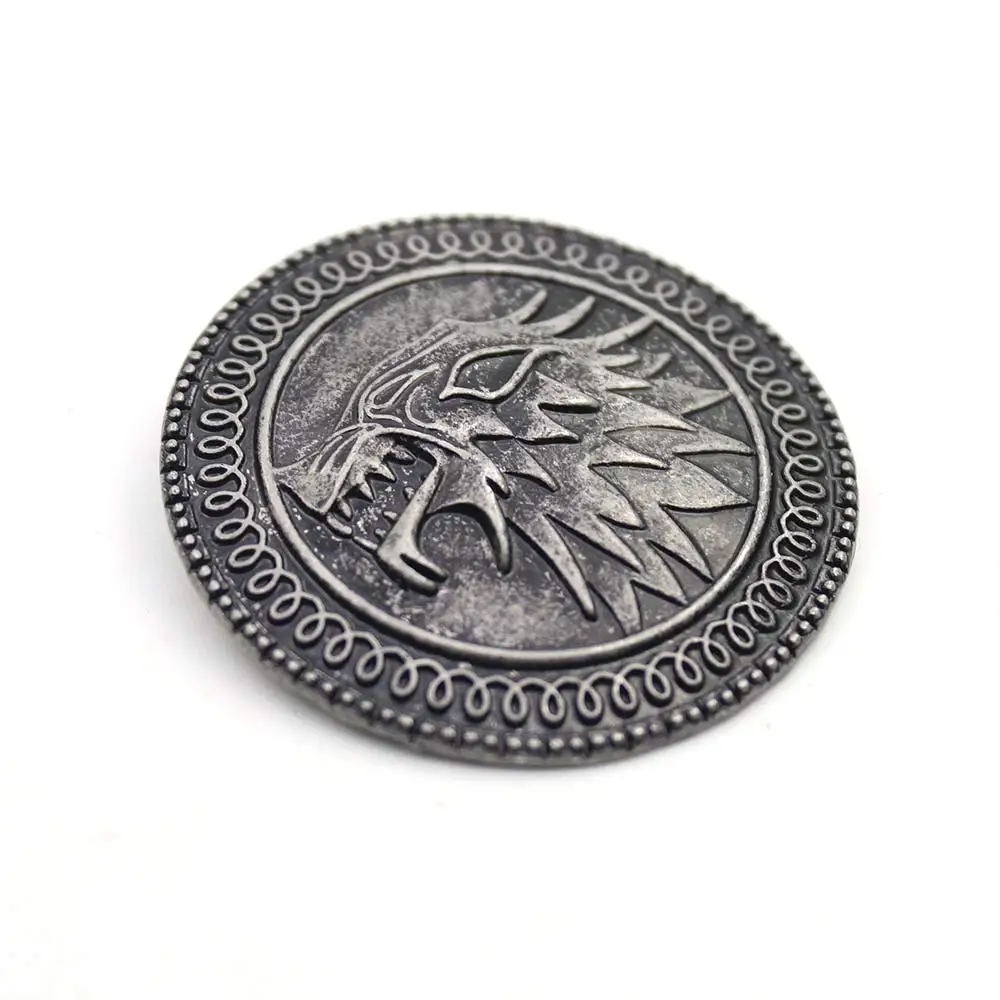 Игра престолов Pin House of Stark металлический значок Direwolf Символ Кнопка Мультфильм