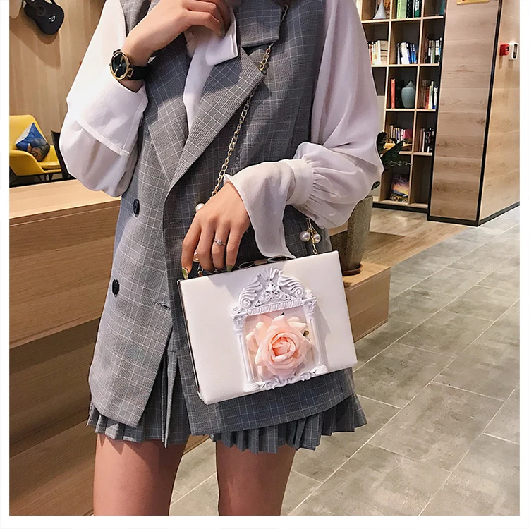 Модные женские сумки на плечо с жемчужной цепочкой в стиле Angel Rose, женская сумка через плечо, вечерние женские сумки-клатчи из искусственной кожи