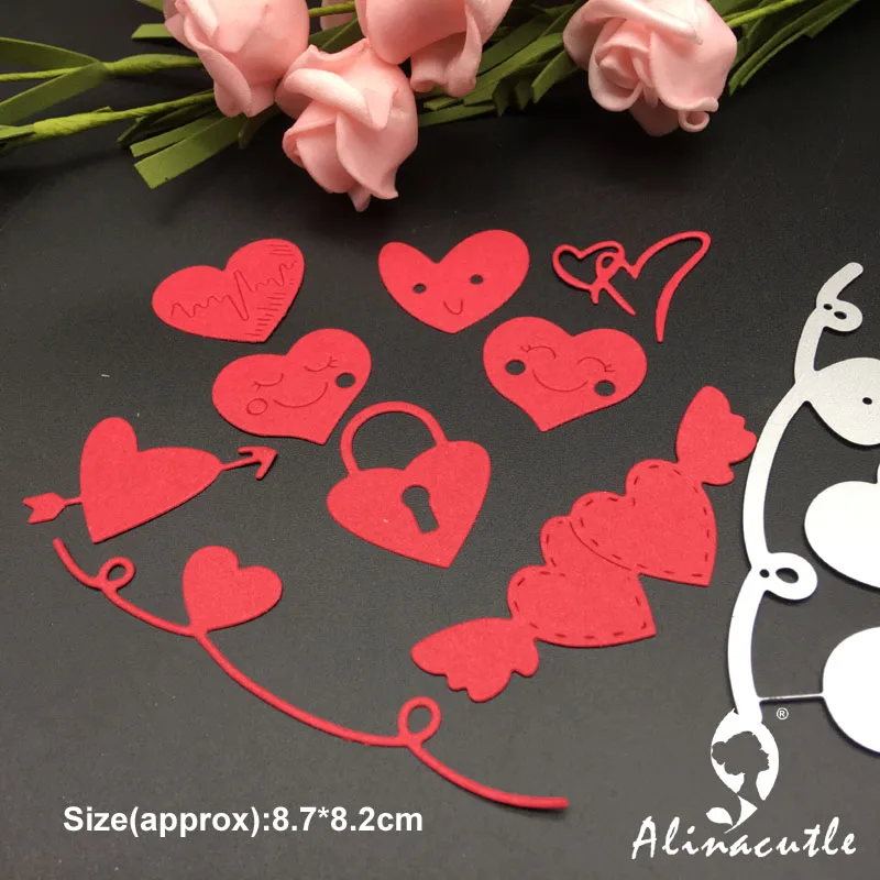 Металлические высекальные штампы вырезанные с улыбкой сердцем лицом набор Alinacraft