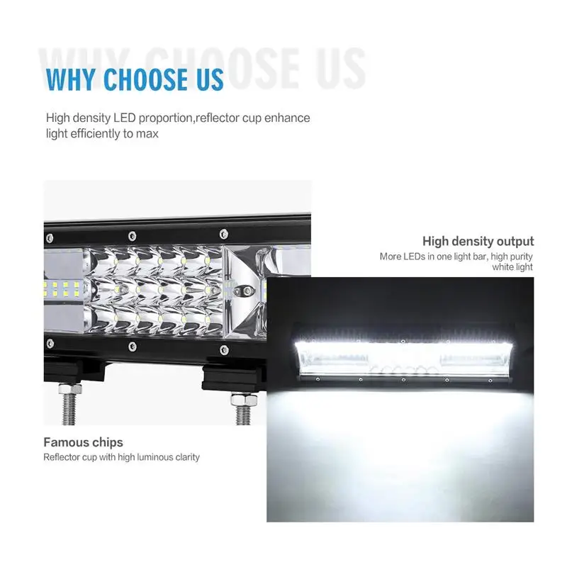 Oslamp 3-Row 12inch 162W LED Light Bar Offroad Led Work Lamp 12v 24v for Nissan Maxima Sylphy Livina Titan Teana Altima | Автомобили и