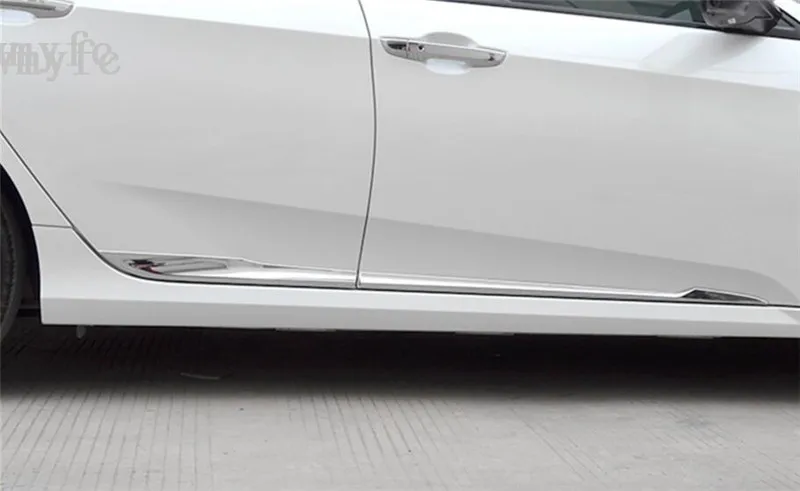 Для Honda Civic ABS хром или черный корпус литая дверь боковая линия Подрезка крышка протектор ACCENT Подкладка Полосы