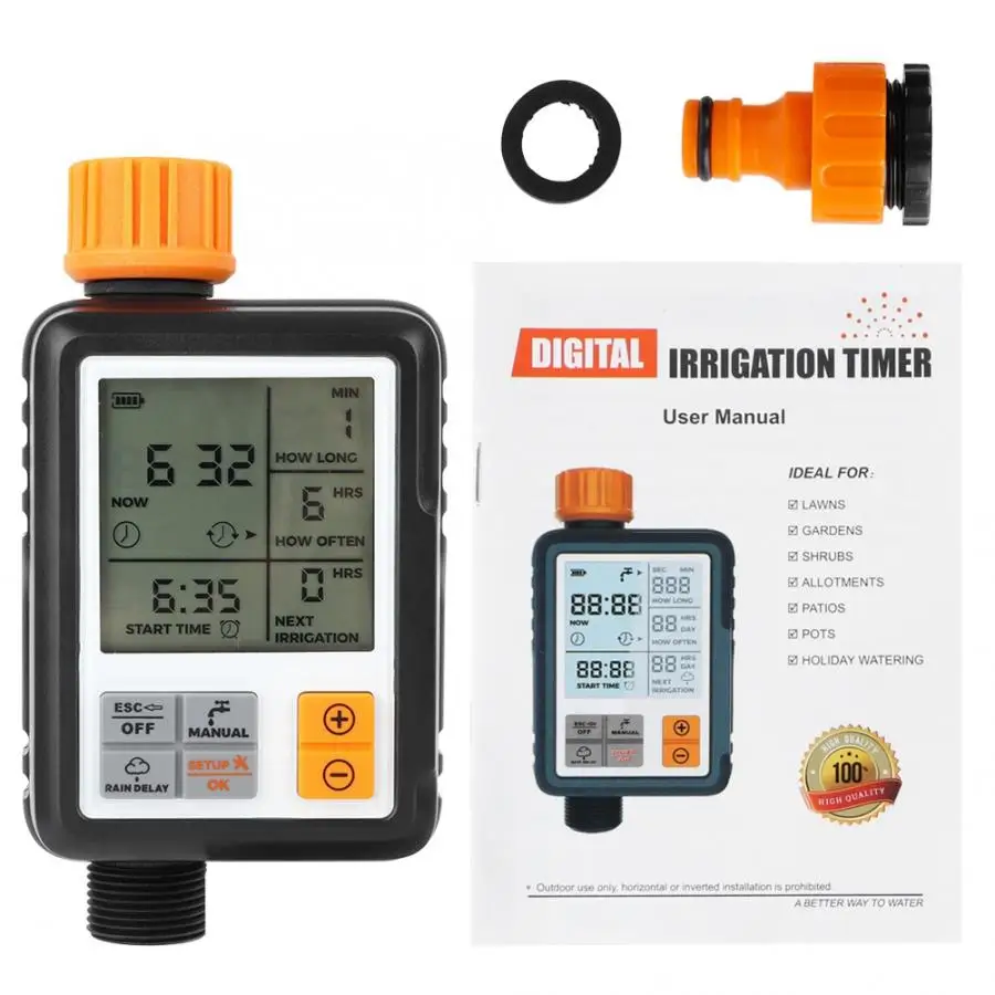 Automatic Electronic Water Timer LCD Screen Sprinkler Controller Outdoor Garden Timer Automatic Watering Device Irrigation Tools