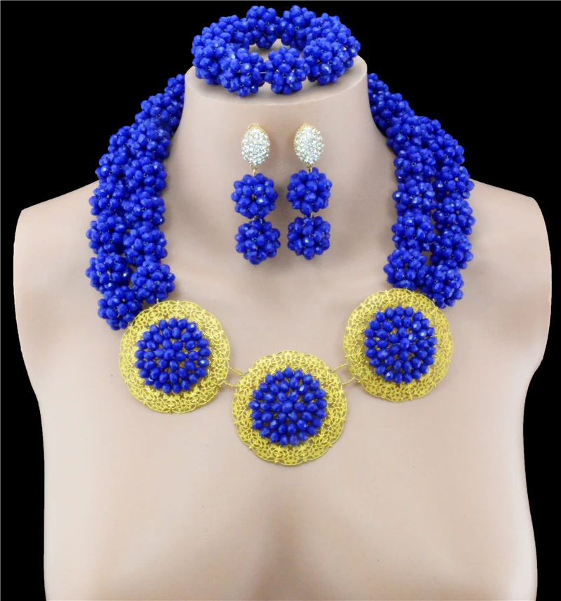 2016 модные нигерийские Свадебные африканские бусы Модный женский комплект