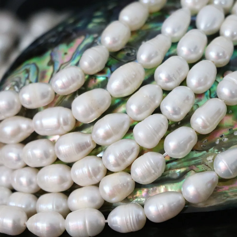 Модные 7-8 мм белые бусины из натурального пресноводного жемчуга высокое качество