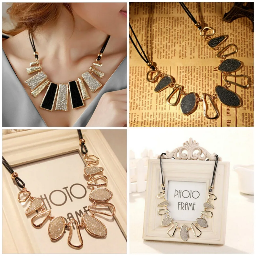 Новый женский дизайн модные бусы эмалированный нагрудник кожаный плетеный