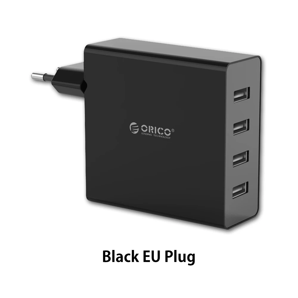ORICO 4-портовое настенное зарядное устройство USB для телефона Быстрая зарядка 5V2. 4A* 4 6A30W зарядное устройство для планшета Pad для iphone samsung Xiaomi - Тип штекера: Black EU Plug