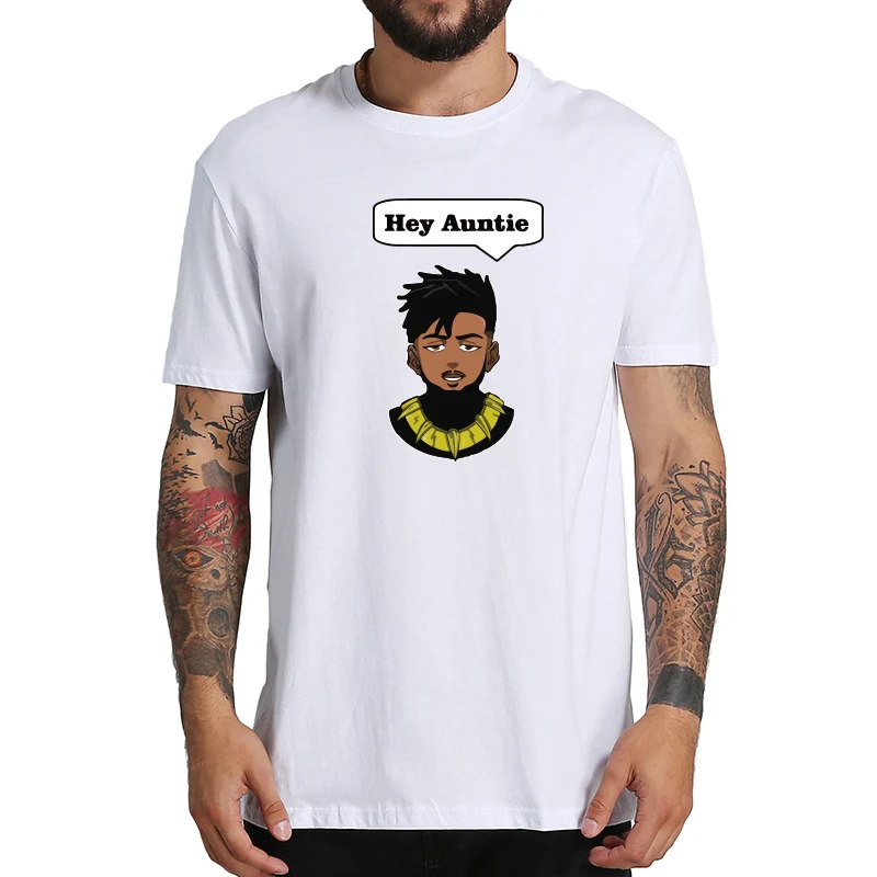 Hey Auntie футболка Черная Wakanda рубашка для мужчин хлопок высокое качество классные