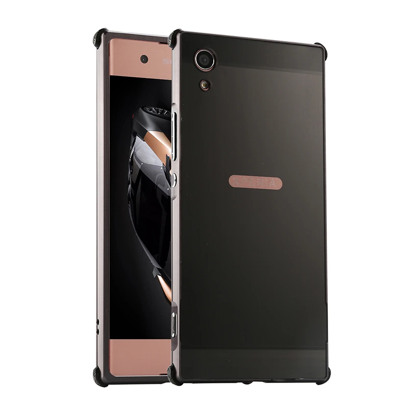 For Sony XA1 G3112 G3116 Case Plating Metal Frame Cover with Brushed Back Hard for Xperia G3121 G3123 5.0&quot |