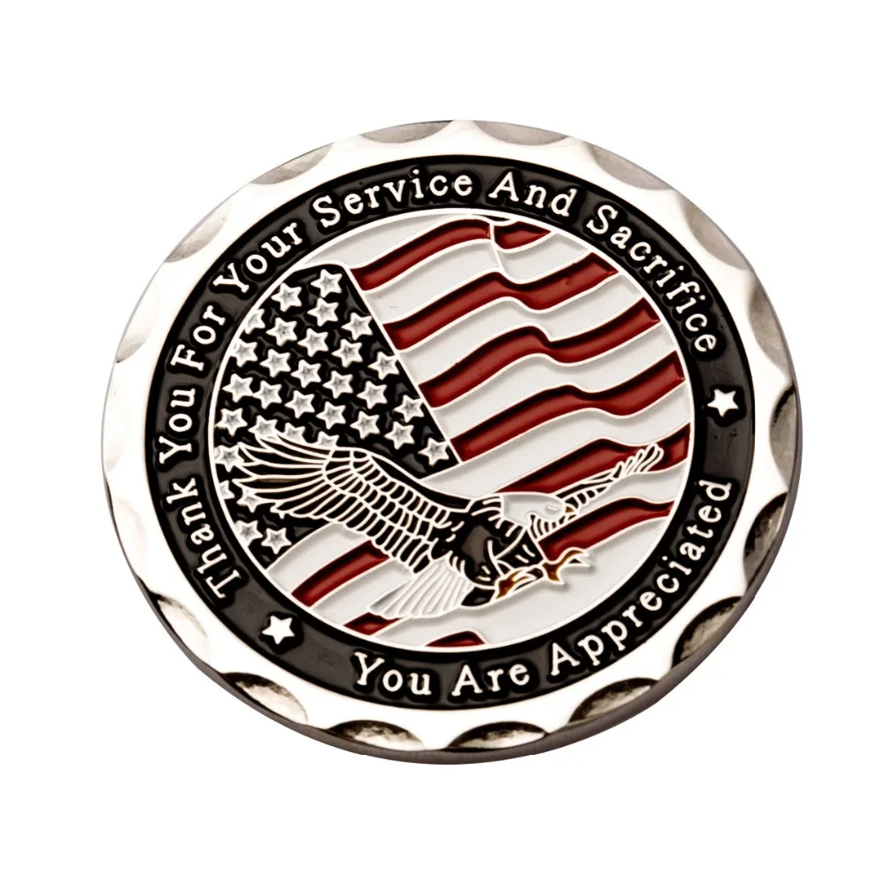 

Manufacturers custom metal commemorative coins Painted American flag commemorative coins custom